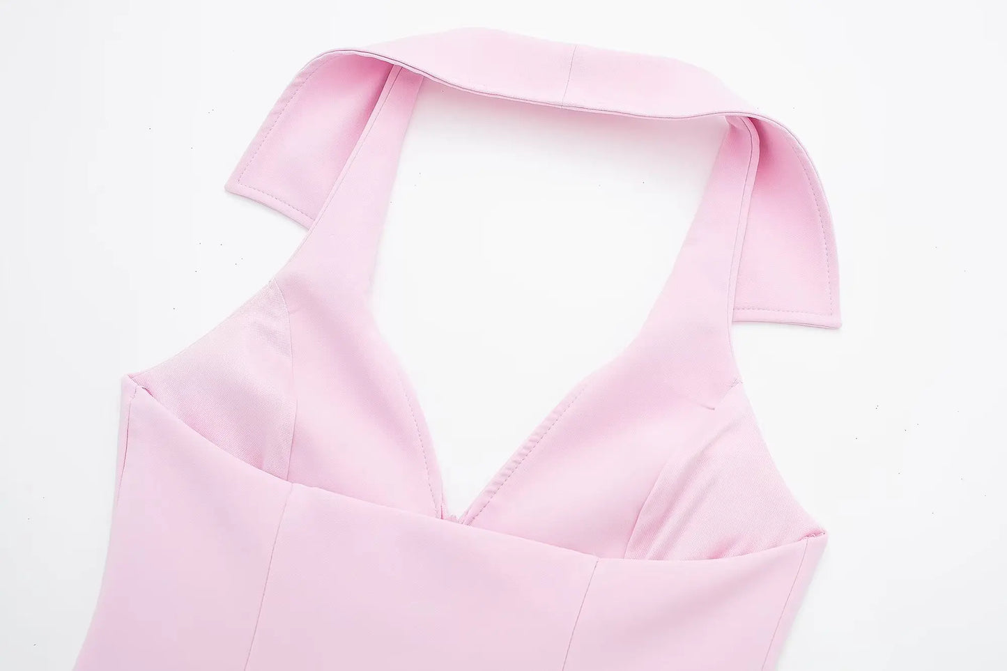 HH Women Pink 2 Piece Set Sexy V-Neck Sleeveless Backless Suspender Zipper Top+High Waist Back Pocket Mini Skirts Shorts Y2K