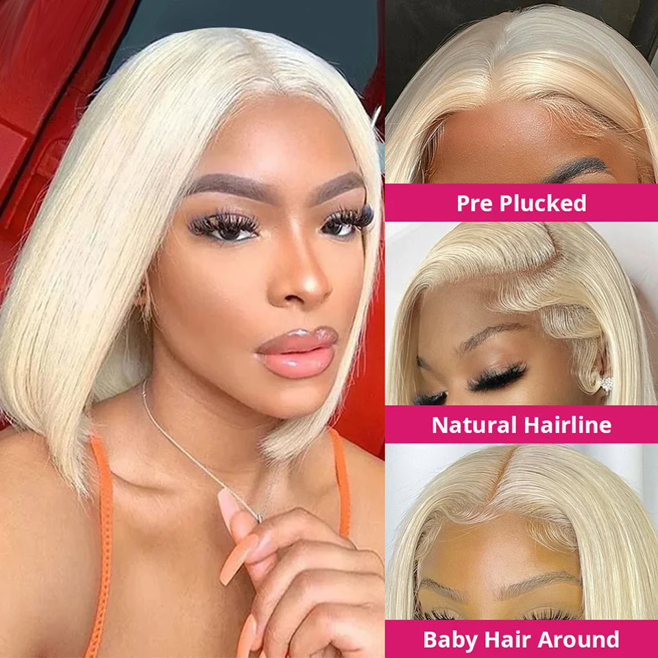 613 Bob Honigblonde Lace Front Echthaarperücken Für Frauen Echthaar Remy Brasilianisch Günstig 13x4 Glatte Kurze Bob Perücke 10 14 Zoll