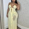 Beyprern Sexy Rhinestone Chain Halter Backless Maxi Dress Women 2026 Summer Cut Out Ruched Club Vestidos Bodycon Long Dresses