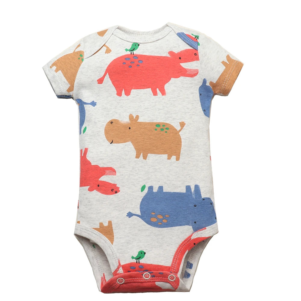 5PCS/Lot Baby Boys Girls Bodysuits 100% Cotton Short Sleeves Kids Clothes 6-24 Month Newborn Baby Clothing Bebe Jumpsuit