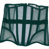 Women Abdomen Tight Corset Crops Under Bust Bustiers Breathable Mesh Waist Girdle With Bones Slimming Lace Up Bodices