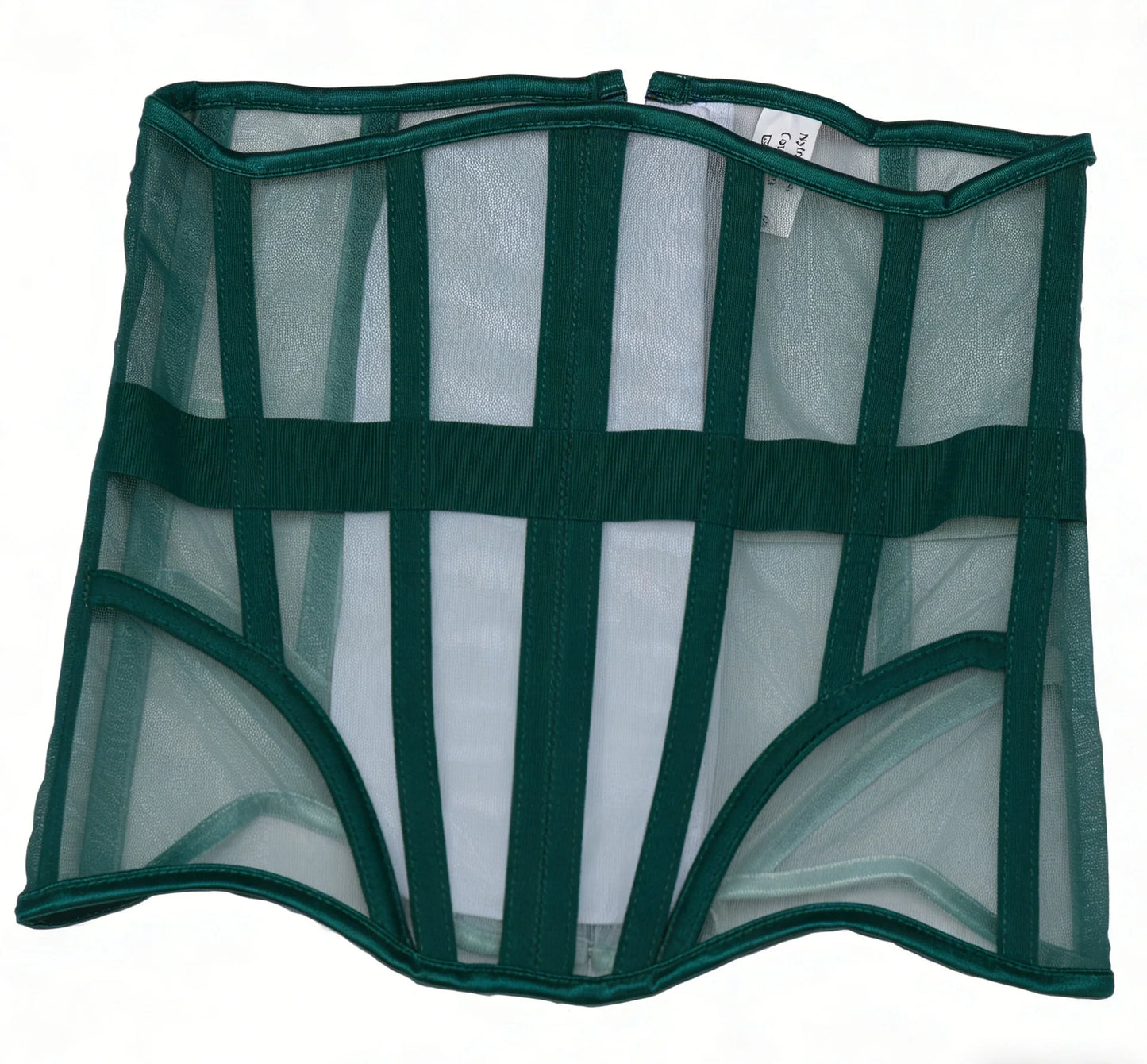 Women Abdomen Tight Corset Crops Under Bust Bustiers Breathable Mesh Waist Girdle With Bones Slimming Lace Up Bodices
