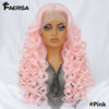 Latisha 13X6 HD Synthetische Spitzenfrontperücke lockig vorgezupfte Lace-Frontal-Perücke mit Pony für Damen, Highlights mit Babyhaar, 24 Zoll
