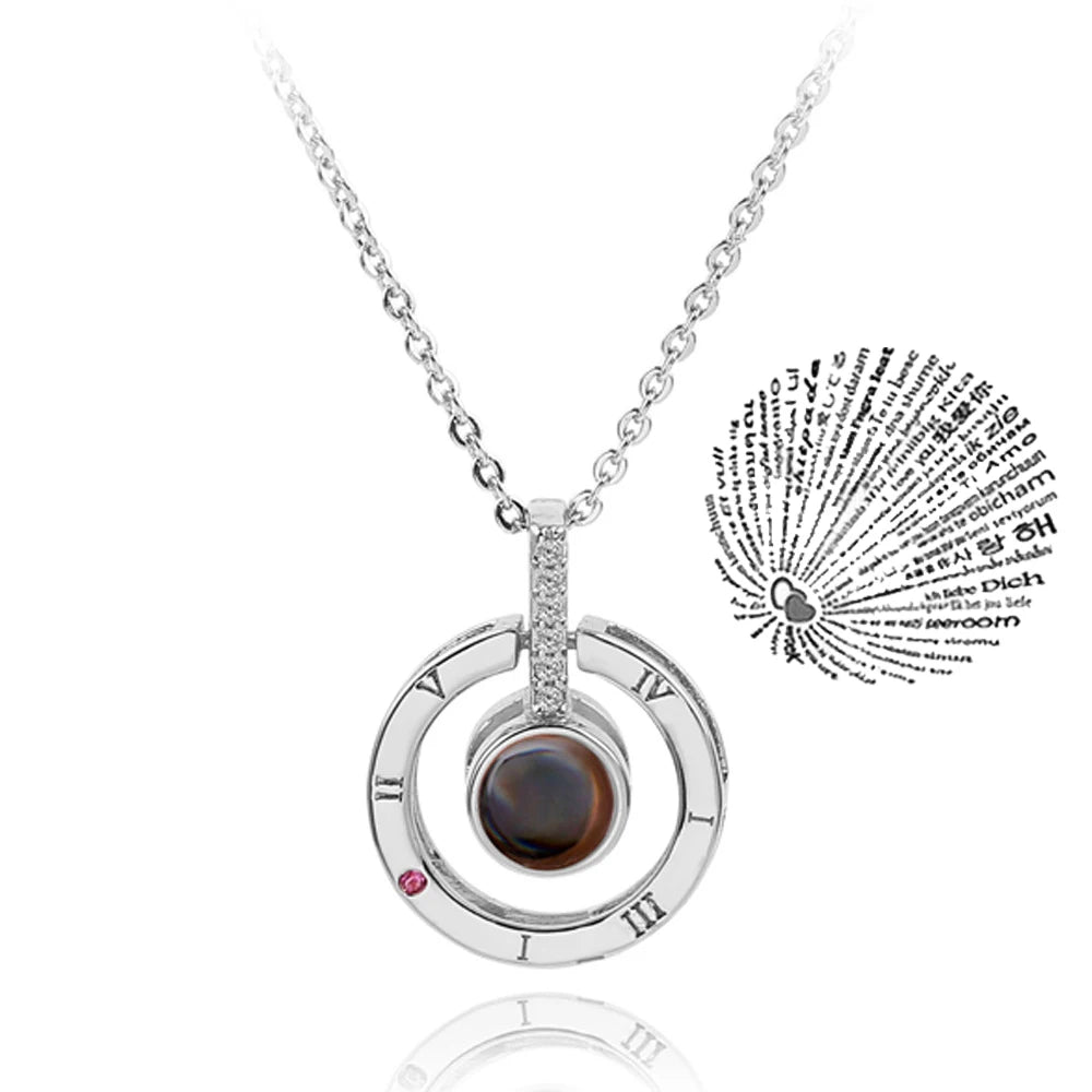 Projection Necklace 100 Languages I Love You Pendant Necklaces For Lover Girlfriend 2026 Creative Couple Romantic Jewelry Gifts