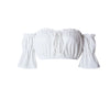 Crop tops women 2024 summer lantern sleeve sexy strapless beach tops red black white ruched crop top