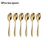 6/16/20/24Pcs Gold Tableware Stainless Steel 304 Cutlery Set Western Dinner Set Mirror Knife Fork Spoon Smooth Handle Flatware
