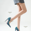 2025 Spring New High Heels Women's Embroidered Beaded Black Sexy Queen's Heel 10-12cm Pointed