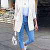 Women Fashion Solid Casual Suit Office Wear Vintage Long Sleeves Coat Spring Autumn Lady Jackets Blazers Jacket Lapel Outerwears