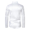 Men's Black Satin Luxury Dress Shirts Fashion Silk Smooth Tuxedo Shirt Solid Wedding Party Prom Casual Shirt Business Office