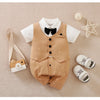 0-18 Baby Bodysuit Gentleman Style Handsome Formal Cotton Comfortable Soft Boys And Girls Summer Short Sleeved Newborn Clothes