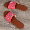 2024 Women Summer New Flat Bottom Rivet Outdoor Beach Large Size Slippers for Leisure, Anti slip Durable Home Sandals