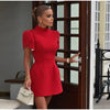 Elegantes Damen Luxus Aushöhlen Rote Schleife Freizeit Minikleid Schleife Abendparty Formelle Kurze Kleider Neu Schwarz Weiß Kleider Street