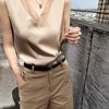 Silk halter V-neck sleeveless bodice Satin vest lace with beautiful back summer jacket with suit top