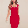 BEAUKEY Summer White Rhinestone Bandage Evening Dress Women Luxury Maxi Spaghetti Strap Red Club Celebrity Evening Party Vestido