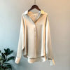 1pcs Woman Spring Autumn Satin Shirt Lady Long Sleeve Lapel Blouses Cardigans Elegance Sweet Casual Coats Girl Sunscreen Top