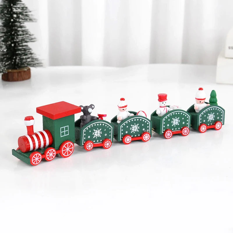 Weihnachten Holzeisenbahn Frohe Weihnachten Dekorationen für Zuhause 2024 Weihnachtsbaumschmuck Navidad Noel Kindergeschenk Frohes Neues Jahr 2025