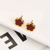 Stainless Steel Non Fading Minimalist Creative Plant Live Leaf Petal Flower Pendant Necklace Earrings Bracelet Jewelry Set