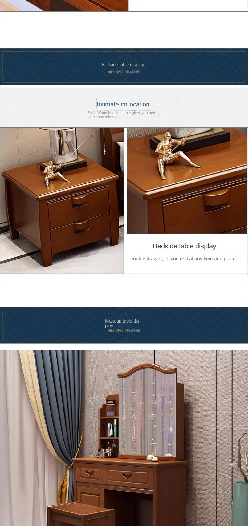 Europäisches Luxus-Schlafzimmer-Set, weich, modern, High-End-Aufbewahrung, Queen-Size-Schlafzimmer-Set, Holz, cool, Apartment, Möbel für Schlafzimmer