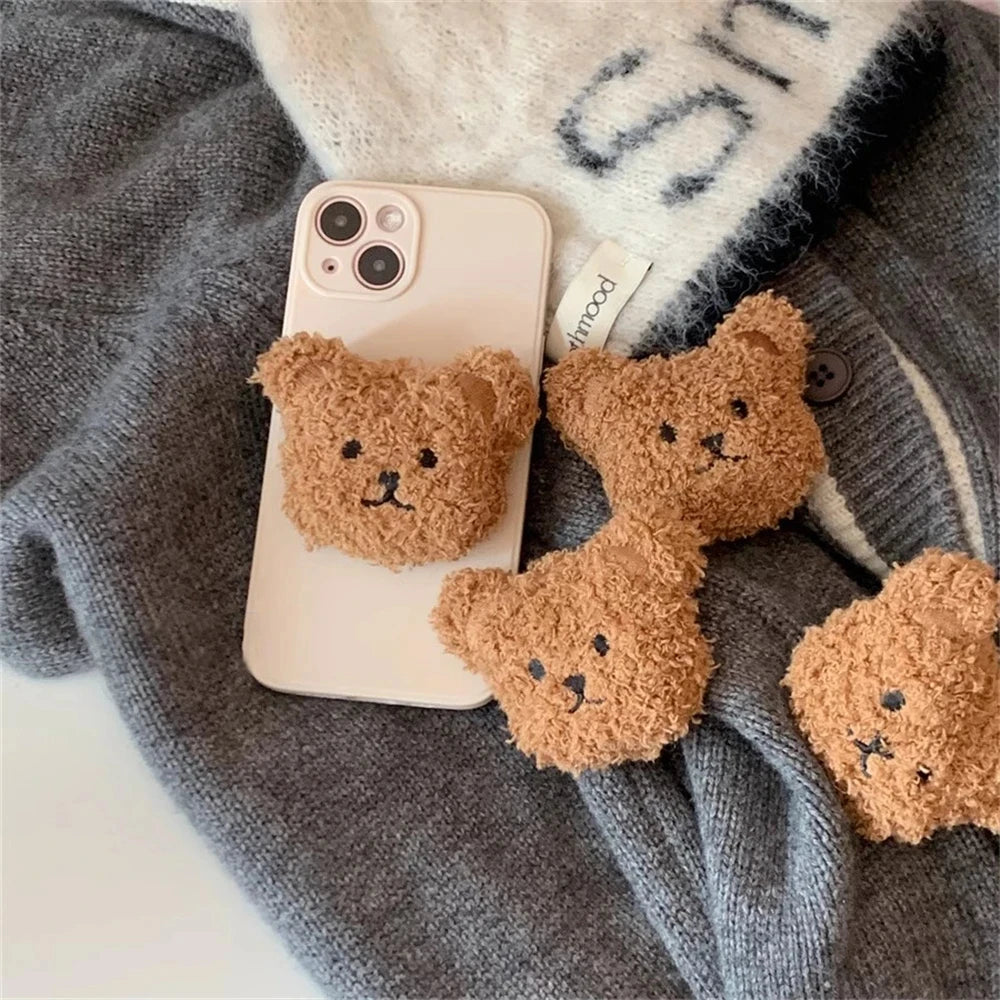 Korea 3D Süßer Warmer Plüschbär für Magsafe Magnetisches Handy-Griptok Grip Tok Ständer für iPhone Kabelloses Laden Halterung Ring