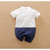 0-18 Baby Bodysuit Gentleman Style Handsome Formal Cotton Comfortable Soft Boys And Girls Summer Short Sleeved Newborn Clothes