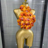 Rosered Orange Women Sexy Florals Backless Halter Bodycon Tops Nightclub Party Celebrate Carnivals Music Festival Tops