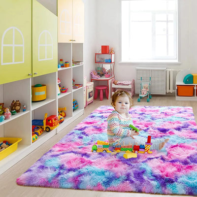 Große Plüschteppiche für Wohnzimmer Kinderzimmer Teppich Dekoration Dicke Teppiche Spielmatte für Mädchenzimmer Kinder