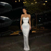 Sexy Women Mermaid Evening Dresses Sleeveless Vestidos Para Fiesta De Lujo Prom Gowns Customized Sweetheart Pearl Robe De Soirée