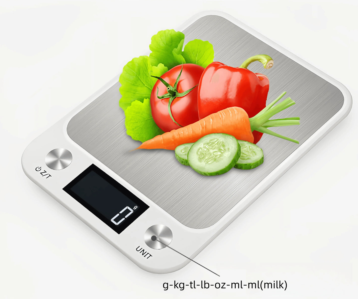 Hd LCD Digital Display Stainless Steel Kitchen Scale,dustproof and Waterproof,automatic Shutdown,unit:g,oz,lb,tl,accuracy 1g