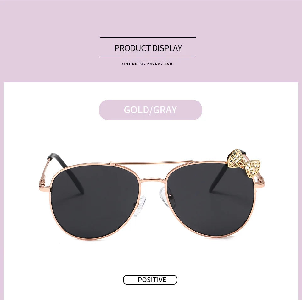 Kids Cute Sunglasses Metal Frame Children Sun Glasses Fashion Girls Outdoor Cycling Goggles Party Eyewear Photography Supplies