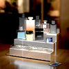 Acrylic Display Rack with LED Lights - 3 Tier Nail Polish Perfume Rack and Display Ladder Rack,,Figures Stand,Clear Cupcake Rise