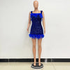Damen Partykleid Ärmellos Glänzende Pailletten Feder Abendkleid Sexy schulterfrei rückenfrei Mini Formelle Ballkleider HXY8