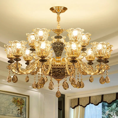 Kronleuchter Wohnzimmer Groß Luxus Kristall Lampe Esszimmer Schlafzimmer Dekoration Französischer Retro Kronleuchter Beleuchtung