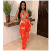 Bra+tassel Pants Suit  2 Piece Set Women Hot Pink Swimsuit Mesh Bathing Suit Sexy Matching Swimwear Viquinis Mujer 2022