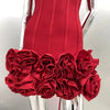 Red Color Women Sexy Strapless Ball Gown Mini Fashion Celebrity Nightclub Party Dress Birthday Cocktail Girls' Outfit
