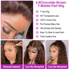 300 Density Chocolate Brown Deep Wave Lace Front Human Hair Wig 40Inch Color Hd Lace Frontal Wig For Women 13x6 Water Curly Wigs