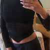 Summer Women T Shirt Girls T-Shirt Woman Clothes Long Sleeve Tops Spring Black Slim Tshirt Female Crop Top Tee Sexy Skinny Y2k