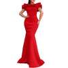 Elegant Long Dresses for Women Off the Shoulder Short Sleeve Mermaid Floor Length Luxury Female Birthday Party Dinner Dress Robe