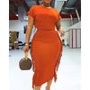 Women's Letter Print Crop Top and High Waist Long Skirt Set, Summer Workwear, Casual Tassel, Female Party Dress Sets, New, 2Pcs