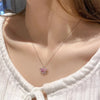 Y2K Rosa Planet Herz Zirkon Anhänger Halsketten Frauen Mode Ästhetische Schlüsselbeinkette Halskette Valentinstag Geschenk Party Schmuck