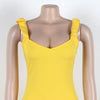CM.YAYA Women Spaghetti Strap Sleeveless V-neck Mini Dress 2025 Summer Ruched Stacked Party Evening Night Club Chic Dresses