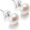 Natural Freshwater Pearl Stud Earrings Real 925 Sterling Sliver Earring Cultured White Pearl for Women Earring Jewelry Wholesale