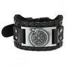 New Retro Wide Leather Pirate Compass Bracelet Men's Bracelet Celtic Viking Jewelry Compass Bracelet Accessories Party Gifts