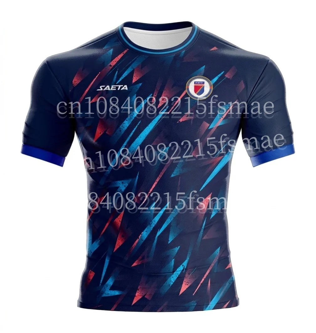 2026Haiti Soccer Jersey Short Sleeve T-Shirt 3D Graphic Printed Kid Sportswear Athletic Fitness Training Tee Tops Football Shirt
