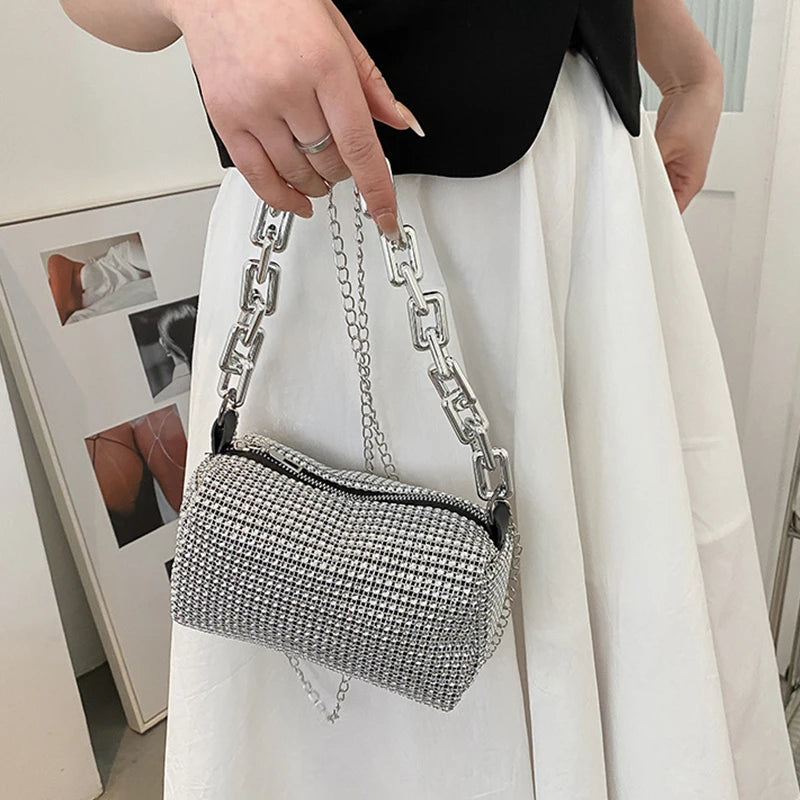 Women's bag 2024 New Rhinestones Handbags  for Women Bags Diamonds Shoulder Bag Purse Ladies Female Crossbody Bag Shining Bag