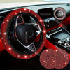 27PCS/Set Women Bling Universal Fit Polyester Steering Cover Shiny License Frame Phone Holder Coasters Tools Car Accessorie