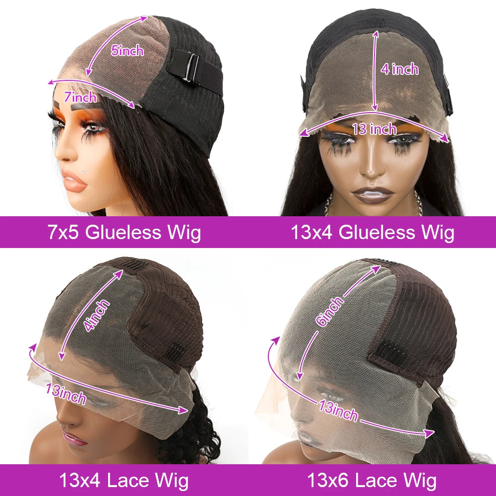 13x4 Glueless Lace Front Perücke Echthaar Glatt 13x6 HD Transparent Lace Frontal Perücken Kurze Bob Perücke für Frauen Remy 250% Dichte