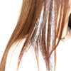 Shiny Sparkle Hair Tinsel 150PC/120cm Thin Colorful Rainbow Silk Hair Extensions Dazzles Women Hippie for Braiding Headdress