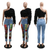 CM.YAYA Damen Rüschen Einärmel Schräger Kragen Tunika Bluse und Hemd Tops 2024 Sommer Streetwear Nachtclub Party Strand Tops