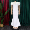 Elegant Long Dresses for Women Off the Shoulder Short Sleeve Mermaid Floor Length Luxury Female Birthday Party Dinner Dress Robe