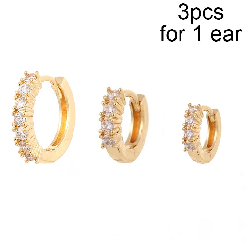 CRMYA Gold Silber gefüllt 16mm 14mm 12mm Blumen baumelnde Ohrringe Zirkonia Creolen für Damen Mädchen Schmuck Großhandel